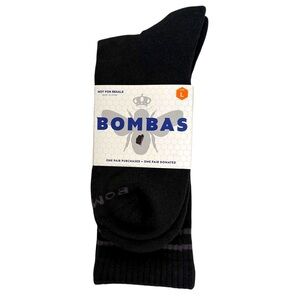 NEW Bombas Large Black Honeycomb Arch Mid Calf Socks Sustainable Neutral Travel